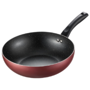 美的（Midea）不粘锅 炒菜锅 明火炒锅 麦饭石色 少油烟 易清洁 家用锅 燃气灶 【明火专用】28cm|无盖