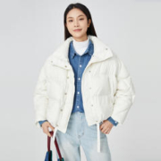 冰洁BENGEN 2023新款冬季羽绒服女短款翻领小个子百搭简约保暖休闲外套女