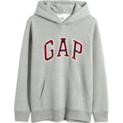 Gap男女装秋季美式LOGO碳素软磨抓绒连帽卫衣791339 浅灰色 170/84A(XXS)