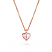 plus会员：SWAROVSKI 施华洛世奇 王一博同款系列 GEMA 520半心贴贴项链爱心生日礼物 粉红色 5656577