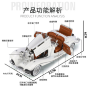 中精质造奔驰500K复古老爷车玩具小汽车男孩收藏豪华摆件汽车模型仿真合金 尊贵白【高端复古车型】奔驰500K 联系客服【免费】领取专用车牌