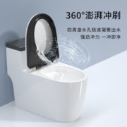卫蓝经典普通马桶家用虹吸式坐便器大冲力静音连体式节水防臭抽水马桶 【黑色】L1（虹吸式） 300坑距 300-390mm适合