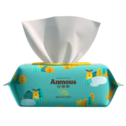 安慕斯（Anmous）婴儿护理湿巾加厚加大儿童湿纸巾婴儿手口湿巾纸厚湿巾 温泉水80抽*5包