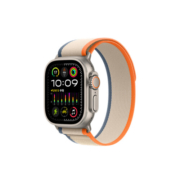 Apple Watch Ultra2 智能手表GPS+蜂窝款49毫米钛金属表壳橙配米色野径回环式表带S/M eSIM健康手表MRFL3CH/A