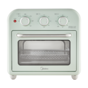 美的（Midea） 家用多功能可视空气炸锅电烤箱PT1510 高效脱脂 360°循环热风 空气炸烤箱 青提绿 15L