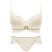Glambody MAGIC NATURAL LINE内衣女小胸聚拢无钢圈夏季薄款收副乳甜美蕾丝文胸套装682268 香槟色套装 32/70A