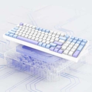 VGN V98PRO-V2 三模热插拔GASKET结构无线机械键盘 水晶酒红轴 海盐