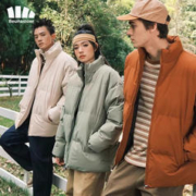 蕉下森林 冬季新款保暖立领棉服男简约时尚休闲百搭款御寒情侣款纯色面包服