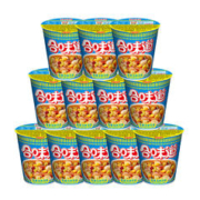 NISSIN 日清食品 日清方便面 合味道香辣海鲜风味 74g*12杯整箱装 桶装速食泡面