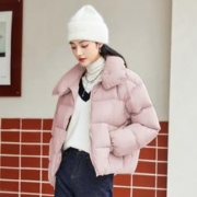 Semir 森马 立领纯色宽松冬季上衣秋冬款外套女轻薄羽绒服女