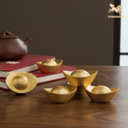 铜师傅 真金鎏镀实心铜元宝