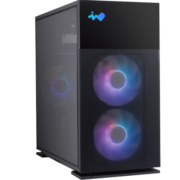 迎广（INWIN）327黑色电脑 主机箱（支持MATX主板/240水冷排/高规格显卡/配3颗ARGB风扇/20GbpsType-C接口）