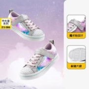 SKECHERS 斯凯奇 女中大童|卡通女童鞋儿童公主鞋魔术贴闪钻运动休闲鞋秋冬