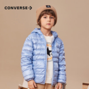 匡威（Converse）匡威儿童装男童连帽羽绒服轻薄款秋冬保暖防风外套女大童长袖上衣 布雷蓝 150(M)cm