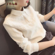 子牧棉麻 2023秋装 POLO领衬衫