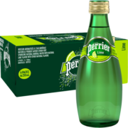 巴黎水（Perrier ）法国原装进口 青柠味气泡水矿泉水 330ml*24瓶