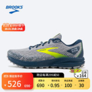 BROOKS 布鲁克斯 防滑男越野女跑鞋徒步缓震登山鞋子 Divide 3山际 云淡灰/泰坦蓝/荧光黄绿 43