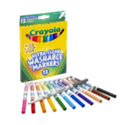 绘儿乐（Crayola）12色超强可水洗细头细杆水彩笔 Ultra clean绘画礼物儿童画美术