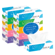 elleair大王爱璐儿和风彩抽盒装面纸180抽 10盒装 大王纸品 日本进口