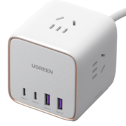 绿联氮化镓充电器65W智充魔盒桌面充电站排插pd快充头多口USB/Type-C插座插线板适用苹果14手机笔记本