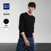 HLA 海澜之家 男士圆领针织衫 HNZAD3D097A/97L 黑色 48