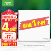 施耐德电气 皓呈系列 双开单控开关 奶油白