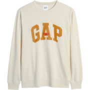 Gap 男女装LOGO徽标法式圈织软卫衣877448春秋2022新款情侣款上衣 奶油米色 180/96A(M)