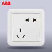 ABB 开关插座面板德静雅白单开双开三开多控五孔三孔16A家用组合
