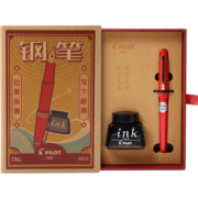 百乐（PILOT）FP-78G+钢笔套装 F尖商务签字笔练字送礼钢笔墨水复古礼盒装 红色