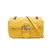 GUCCI 古驰 中古98新Gucci/古驰单肩包GGMarmont肩背包Mini22黄色