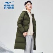 ERKE 鸿星尔克 羽绒服2023冬季男情侣款防风保暖耐磨长款羽绒服大衣外套