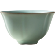 东道 汝窑茶杯 陶瓷开片可养功夫茶具主人杯单杯 中葵饮杯天青色 【2023卯兔款】70ml