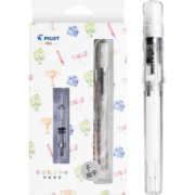 百乐（PILOT）笑脸钢笔学生练字笔 配吸墨器 入门级书法笔 Kakuno FKA-1SR 透明色透明杆 F尖