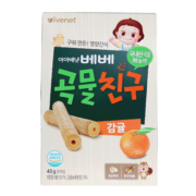 艾唯倪（ivenet）韩国原装进口 贝贝夹心糙米饼 儿童宝宝零食非油炸 柑橘味40g