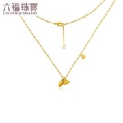 六福珠宝 福满传家荷花古法黄金项链女足金吊坠送妈妈计价HEG30019
