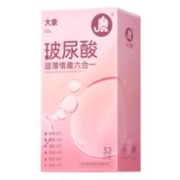 PLUS会员、概率券：大象 玻尿酸安全套 超薄情趣六合一 32只