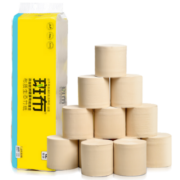 斑布BASE系列3层150g无芯卷纸*12卷 本色卫生纸 竹纤维无漂白