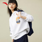 ANTA 安踏 连帽卫衣男女同款2023秋季新款针织长袖套头衫宽松打底衫
