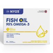 NYO3 诺威佳95%高纯鱼油软胶囊60粒 高含量1350mg Omega-3深海鱼油鱼肝油 高吸收rTG型成人老人