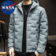 NASADKGM 联名棉服男秋冬季潮流加厚保暖棉袄连帽保暖外套男装 S5522豆灰色 XL