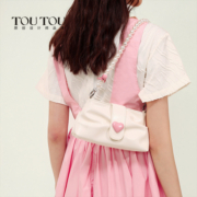 TOUTOU剑桥包2023新款原创桃桃乌龙粉色手提包饼干纹单肩斜挎小包