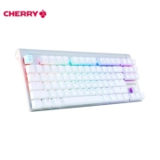 樱桃（CHERRY）MX8.0 机械键盘 游戏键盘 87键盘TKL 旗舰款有线键盘 电脑键盘 合金外壳RGB混光键盘 白色青轴
