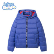 Baleno Junior 班尼路童装秋冬男女童字母连帽外套棉服加厚棉袄棉衣中大童保暖 10B 闪电蓝 110cm