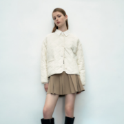 URBAN REVIVO 女士菱格绗缝圆领棉服 UWU132023