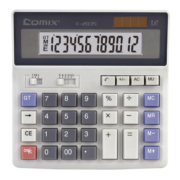 齐心(Comix)双电源计算器 12位宽屏财务计算机 办公文具用品 中号C-2035