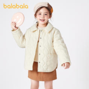 巴拉巴拉 童装儿童棉服宝宝棉衣袄子小童秋冬女童秋冬简约翻领外套