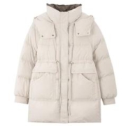 Mind Bridge MB MindBridge百家好冬季女士中长款拼色羽绒服2023新款韩版外套