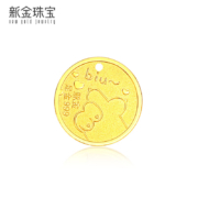 京东百亿补贴：新金珠宝 足金999卡通熊猫金章黄金金牌 约2克
