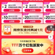 京东支付双十一会场 领1元支付券