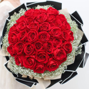 花旺鲜花速递33朵红玫瑰花束生日礼物送女友全国同城配送|TT63